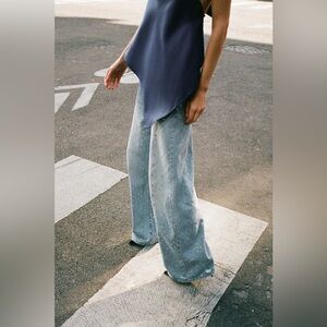 ZARA TRF BAGGY RHINESTONE JEANS  EUR 38 | US 6